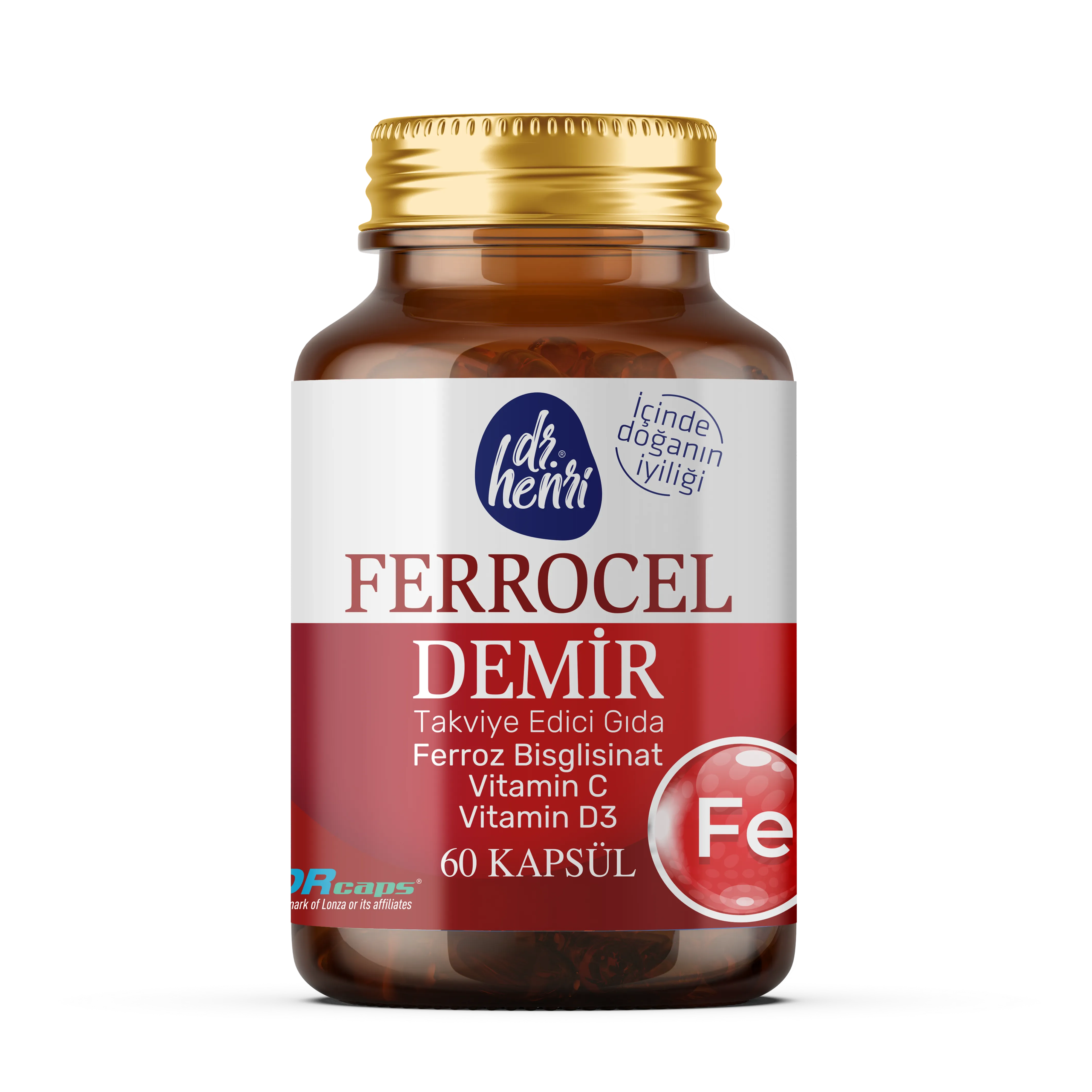 Dr. Henri Ferrocel Demir Bisglisinat  - 60 Kapsül